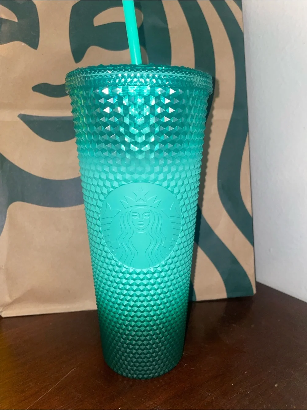 Starbucks Turquoise Textured Studded Tumbler